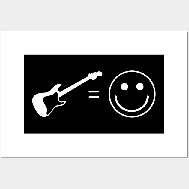 Fender stratocaster is happiness Wall Art by Deathrocktee